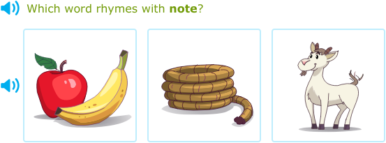 IXL - Choose the picture that rhymes with the word (Primary 2 English