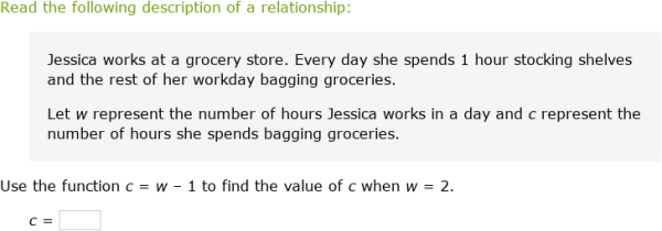 IXL - Evaluate a linear function (Secondary 2 maths practice)