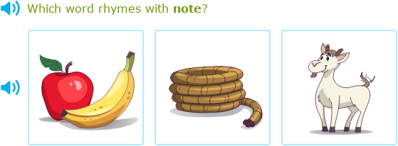 IXL - Choose the picture that rhymes with the word (Primary 2 English