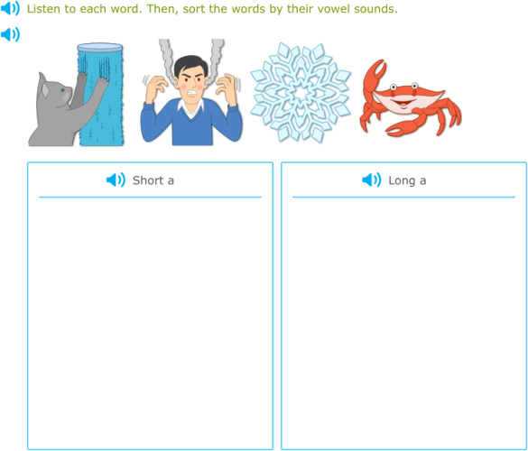 IXL - Sort short and long vowel words (Primary 2 English language practice)