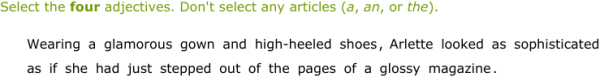 IXL - Identify adjectives (Secondary 2 English language practice)