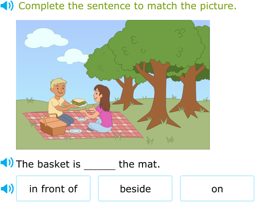 IXL - Select the best preposition to match the picture (Primary 1 ...