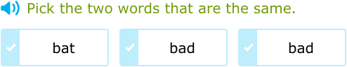 IXL - Choose the two words that are the same (Kindergarten 2 English ...