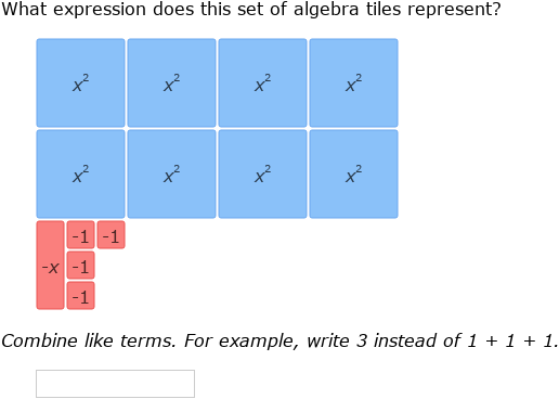 IXL - Model polynomials with algebra tiles (Secondary 3 maths practice)