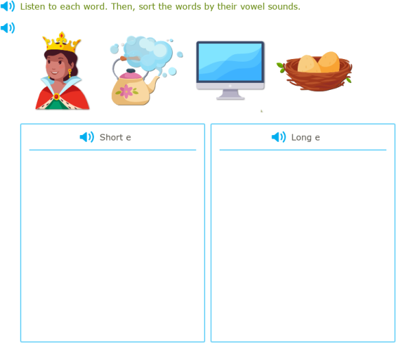 IXL - Sort short and long vowel words (Primary 2 English language practice)